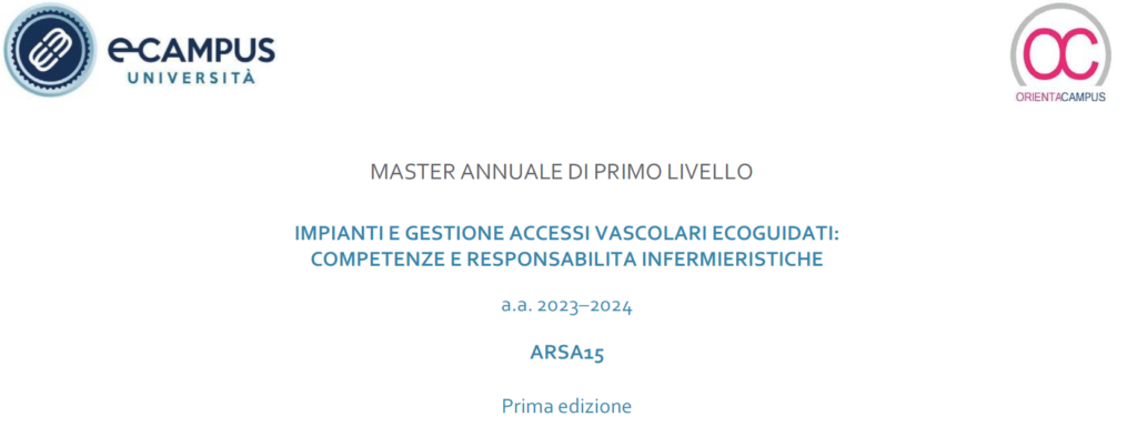 MASTER I LIVELLO "IMPIANTI E GESTIONE ACCESSI VASCOLARI ECOGUIDATI ...